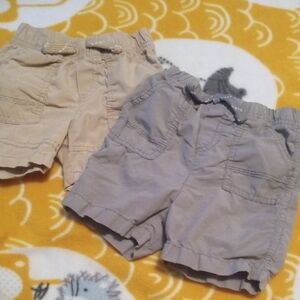 Tan and Gray Casual Cotton Shorts